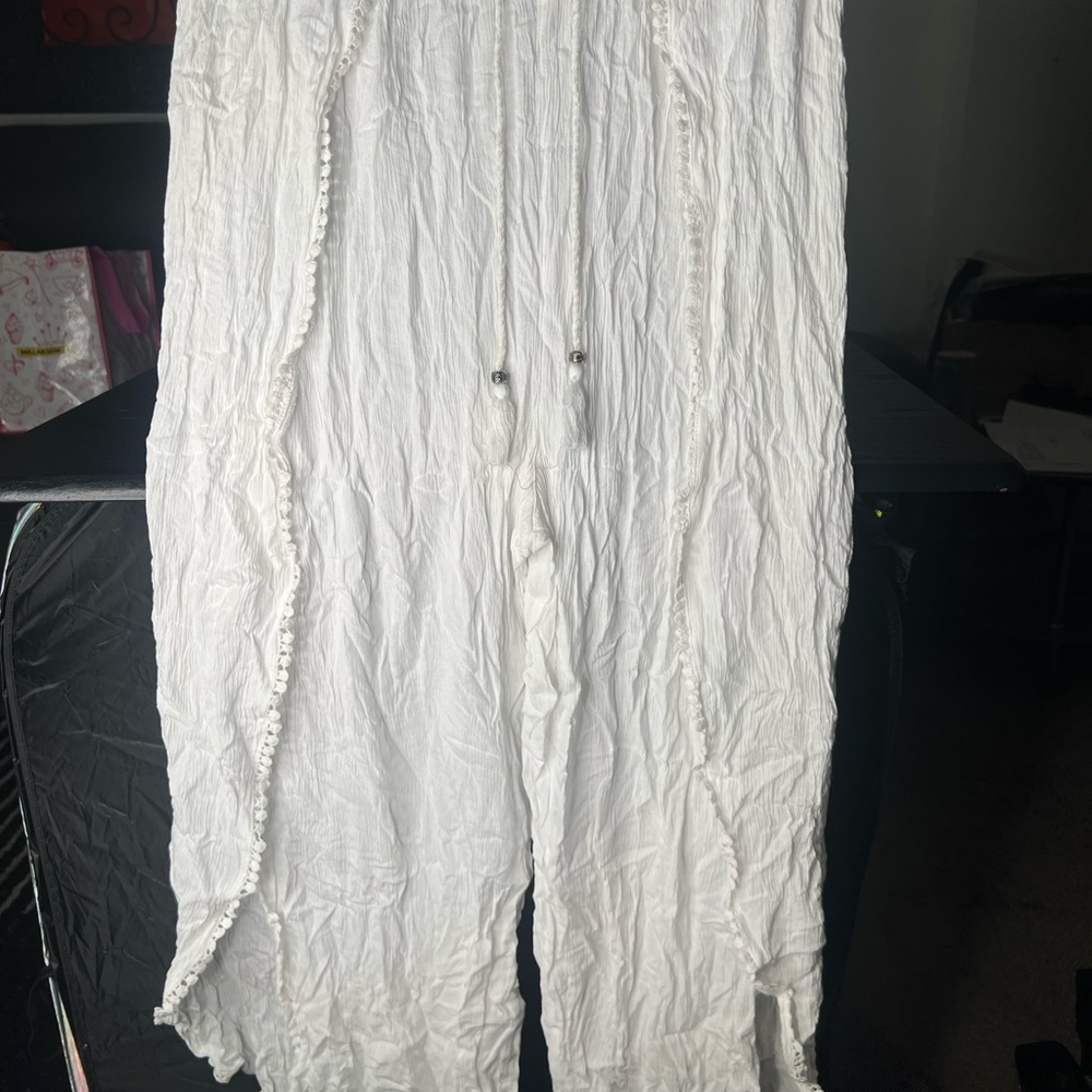 White Ruffled Swim Coverup